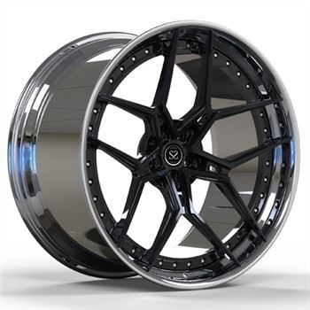 2-delars 22x10 fat polerad Center Gloss Black Smidda fälgar Djupa skålhjul för 488
