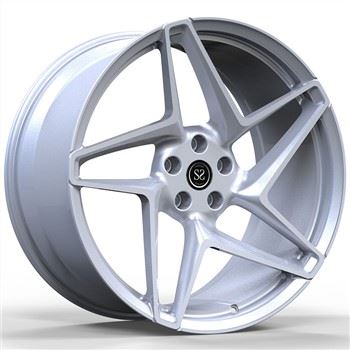 Matt Silver Klassisk 5-ekers anpassad smidd monoblock 5x114.3 förskjuten 20 och 21 tum för Ferrari 488